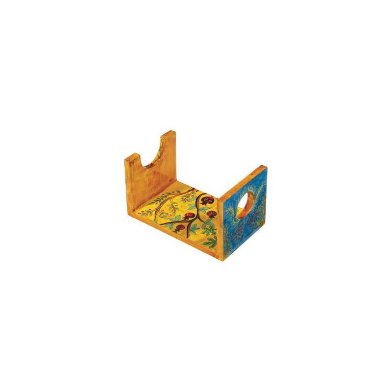 Pomegranates Wooden Shofar Stand - Small | Rosh Hashanah | Judaica